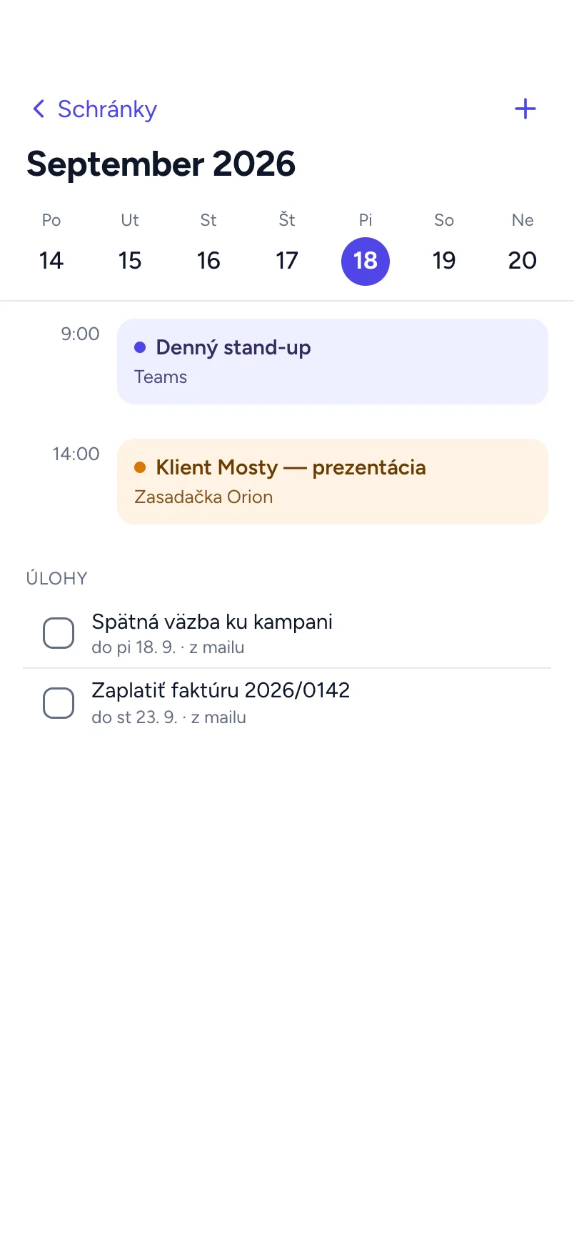 Kalendár na iPhone