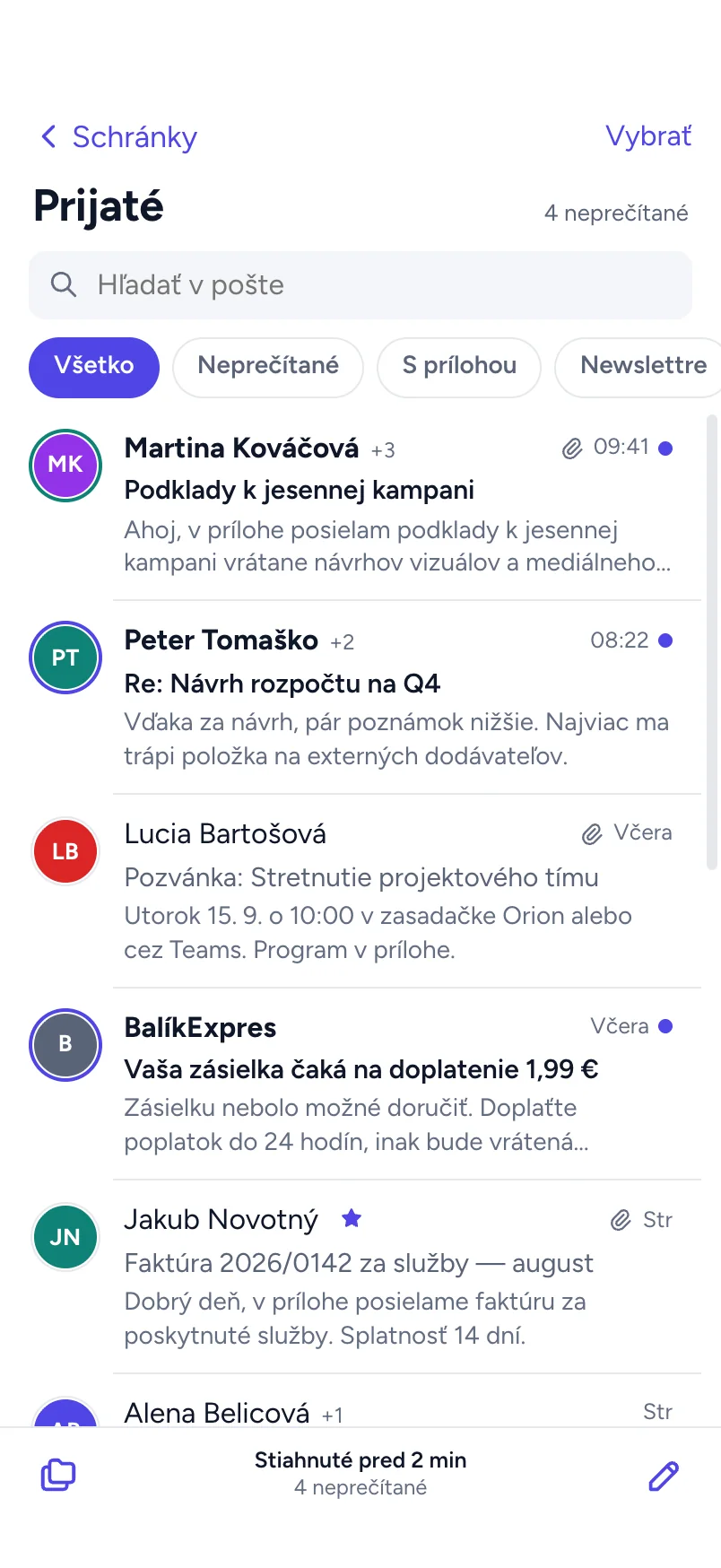 Elyquo na iPhone: Prijaté